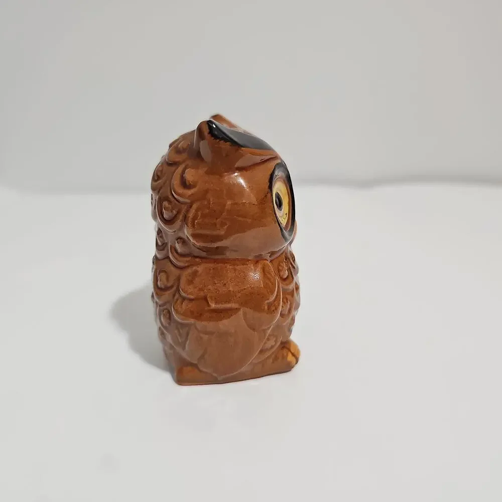 Vintage Ceramic Owl Pepper Salt Shaker MCM Retro Replacement Glossy